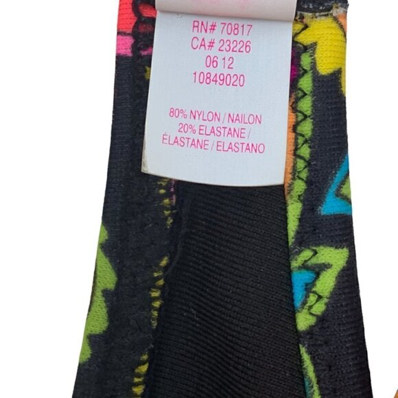 Victoria's Secret Pushup Halter Bikini Swim Beach Top 34C Psychedelic Boho Retro - Picture 6 of 7